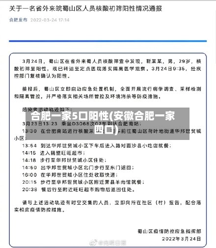 合肥一家5口阳性(安徽合肥一家四口)-第1张图片