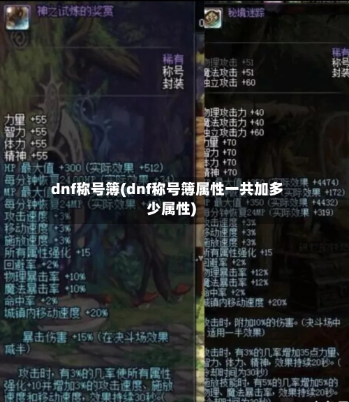 dnf称号簿(dnf称号簿属性一共加多少属性)-第1张图片
