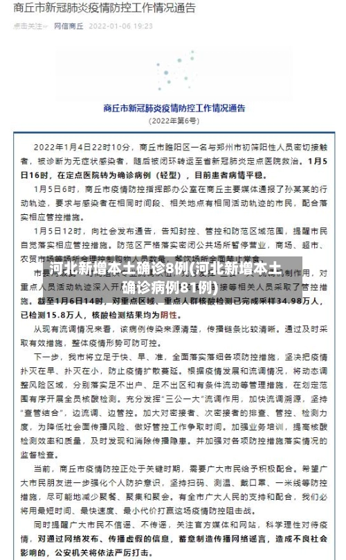 河北新增本土确诊8例(河北新增本土确诊病例81例)-第2张图片