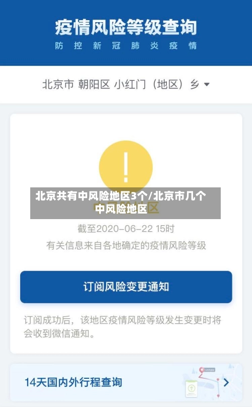 北京共有中风险地区3个/北京市几个中风险地区-第3张图片