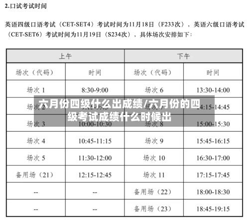六月份四级什么出成绩/六月份的四级考试成绩什么时候出-第1张图片