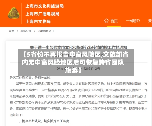 【5省份不再报告中高风险区,文旅部省内无中高风险地区后可恢复跨省团队旅游】-第1张图片