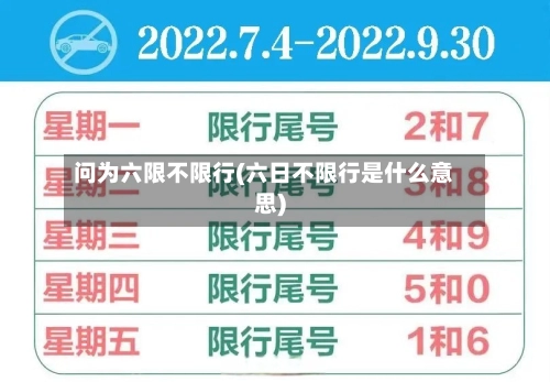 问为六限不限行(六日不限行是什么意思)-第1张图片