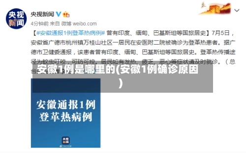 安徽1例是哪里的(安徽1例确诊原因)-第2张图片