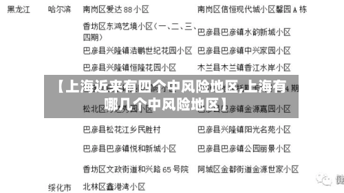 【上海近来有四个中风险地区,上海有哪几个中风险地区】-第1张图片
