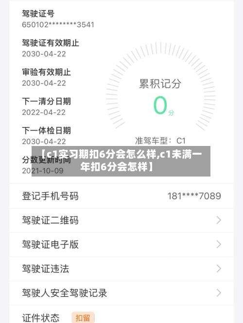 【c1实习期扣6分会怎么样,c1未满一年扣6分会怎样】-第1张图片