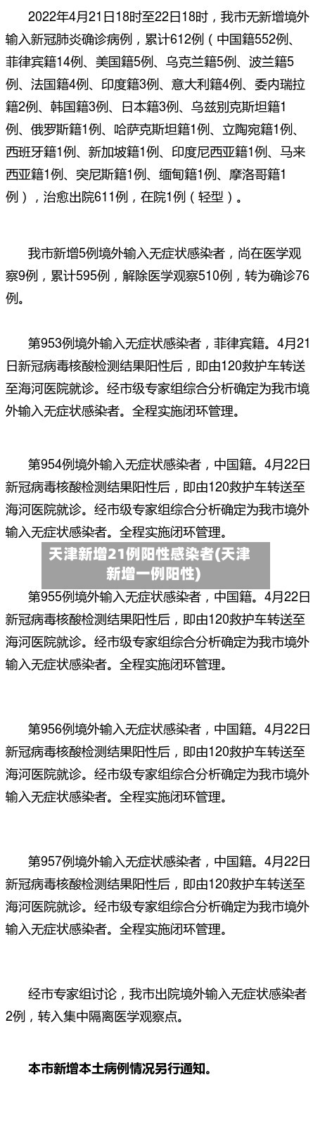 天津新增21例阳性感染者(天津新增一例阳性)-第3张图片