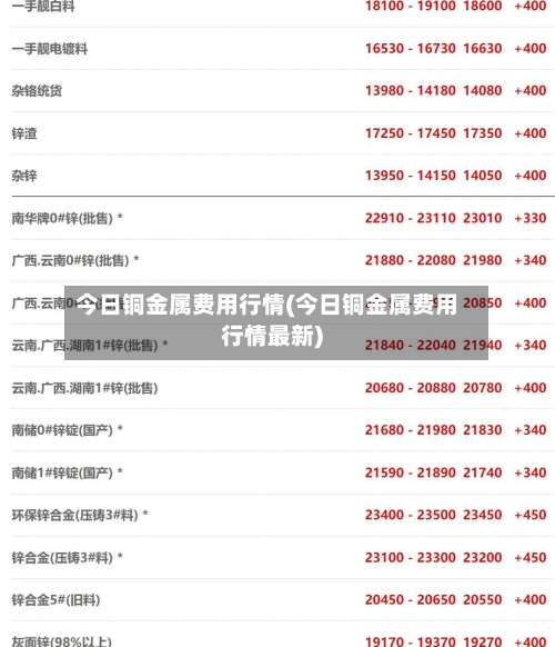 今日铜金属费用行情(今日铜金属费用行情最新)-第2张图片