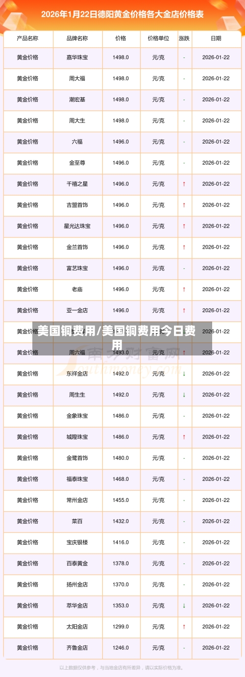 美国铜费用/美国铜费用今日费用-第2张图片