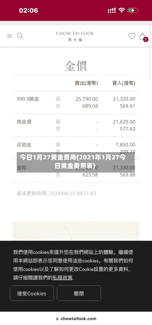 今日1月27黄金费用(2021年1月27今日黄金费用表)-第2张图片