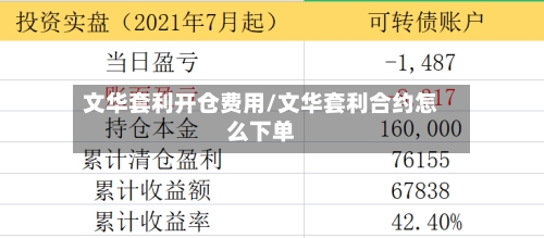 文华套利开仓费用/文华套利合约怎么下单-第2张图片