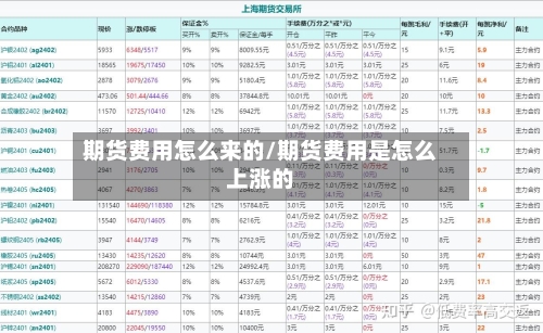 期货费用怎么来的/期货费用是怎么上涨的-第2张图片